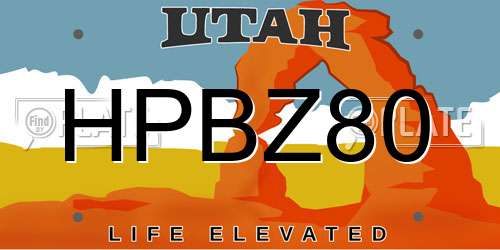 HPBZ80 Utah License Plate