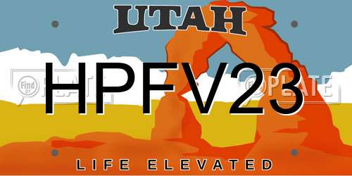 HPFV23 Utah License Plate