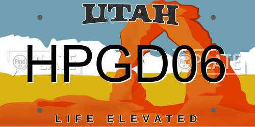 HPGD06 Utah License Plate