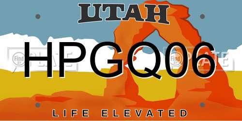 HPGQ06 Utah License Plate