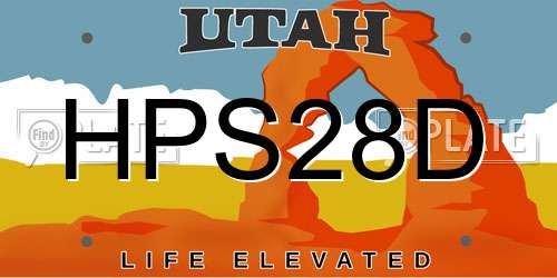HPS28D Utah License Plate