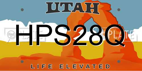 HPS28Q Utah License Plate