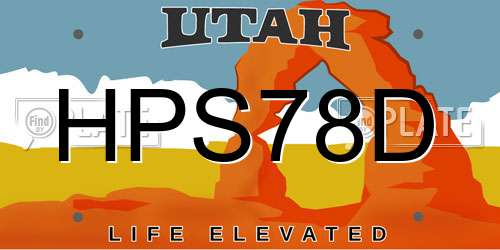 HPS78D Utah License Plate