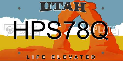 HPS78Q Utah License Plate