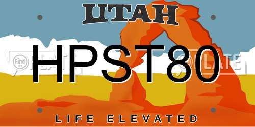 HPST80 Utah License Plate