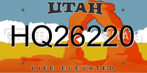 HQ26220 Utah License Plate