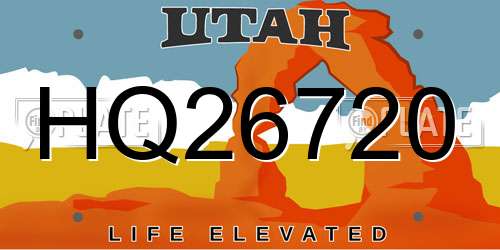 HQ26720 Utah License Plate