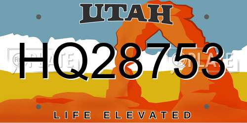 HQ28753 Utah License Plate