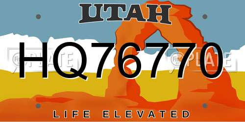 HQ76770 Utah License Plate
