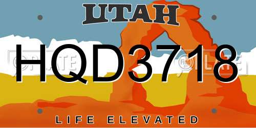 HQD3718 Utah License Plate