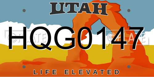 HQG0147 Utah License Plate