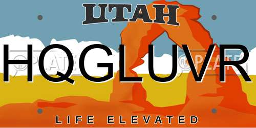 HQGLUVR Utah License Plate