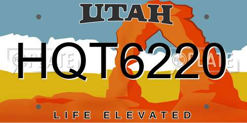 HQT6220 Utah License Plate