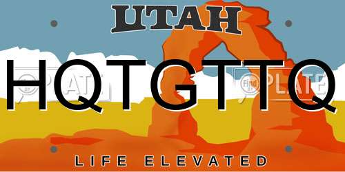 HQTGTTQ Utah License Plate