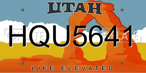 HQU5641 Utah License Plate