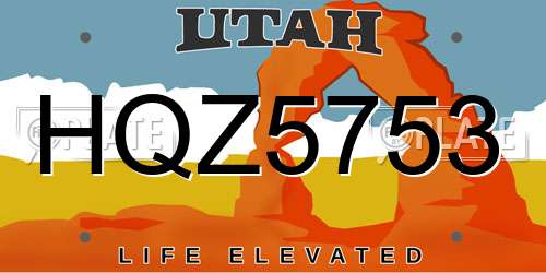 HQZ5753 Utah License Plate
