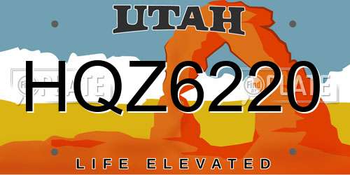 HQZ6220 Utah License Plate