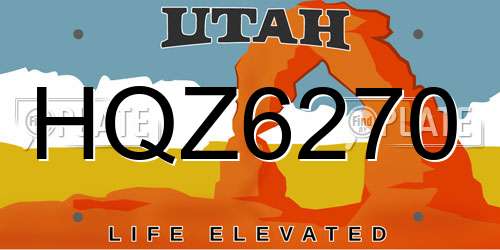 HQZ6270 Utah License Plate