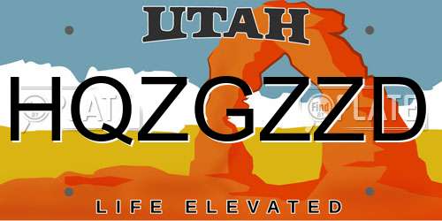 HQZGZZD Utah License Plate