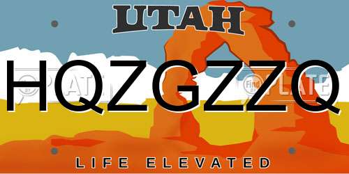HQZGZZQ Utah License Plate