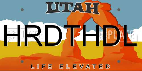 HRDTHDL Utah License Plate