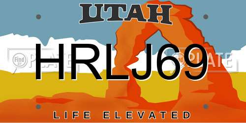 HRLJ69 Utah License Plate