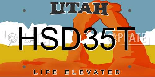 HSD35T Utah License Plate