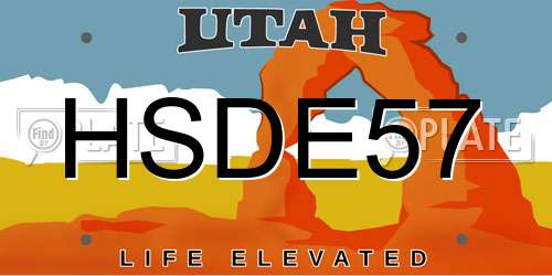 HSDE57 Utah License Plate