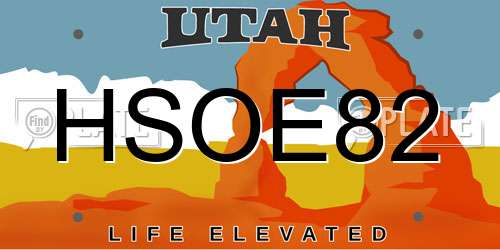 HSOE82 Utah License Plate