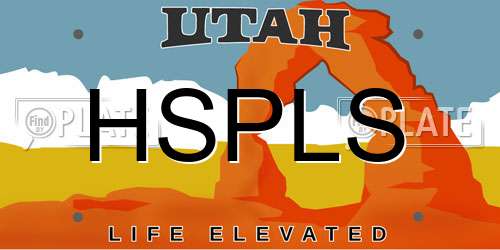 HSPLS Utah License Plate
