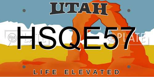 HSQE57 Utah License Plate