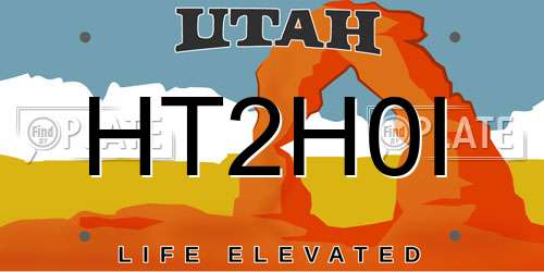 HT2H0I Utah License Plate