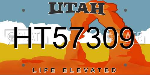 HT57309 Utah License Plate