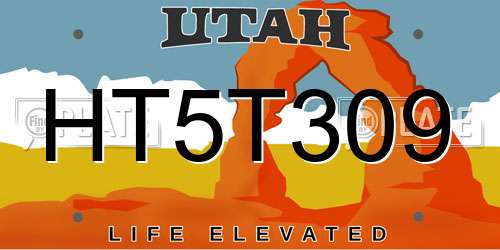 HT5T309 Utah License Plate