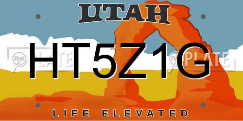 HT5Z1G Utah License Plate