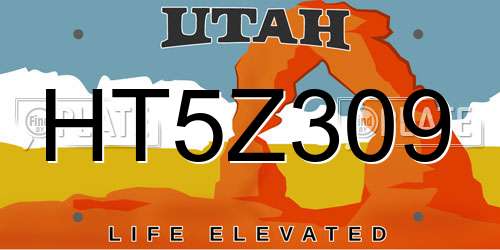 HT5Z309 Utah License Plate