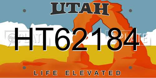 HT62184 Utah License Plate