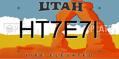 HT7E7I Utah License Plate