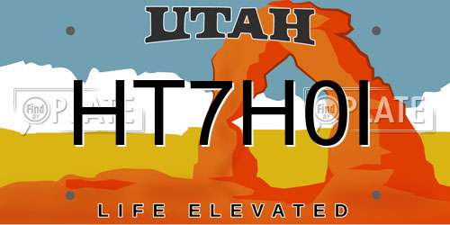 HT7H0I Utah License Plate