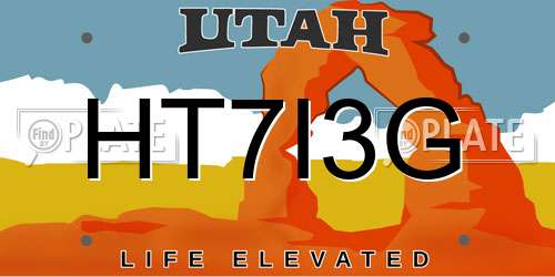 HT7I3G Utah License Plate