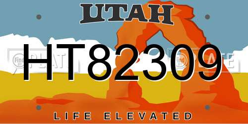HT82309 Utah License Plate