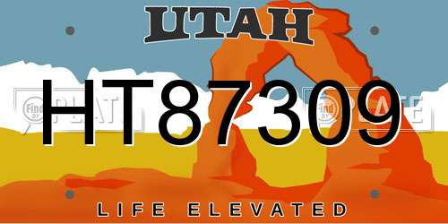 HT87309 Utah License Plate