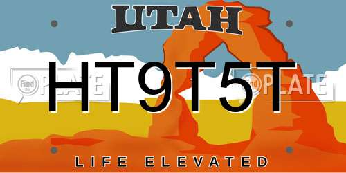 HT9T5T Utah License Plate