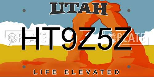 HT9Z5Z Utah License Plate