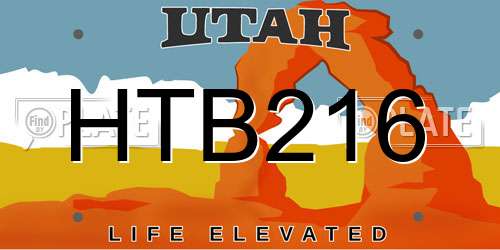 HTB216 Utah License Plate