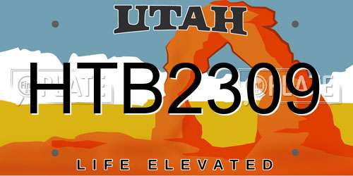 HTB2309 Utah License Plate