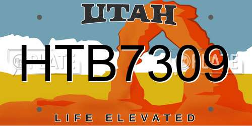 HTB7309 Utah License Plate