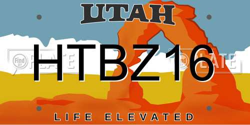 HTBZ16 Utah License Plate