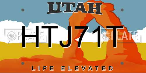 HTJ71T Utah License Plate