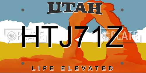 HTJ71Z Utah License Plate